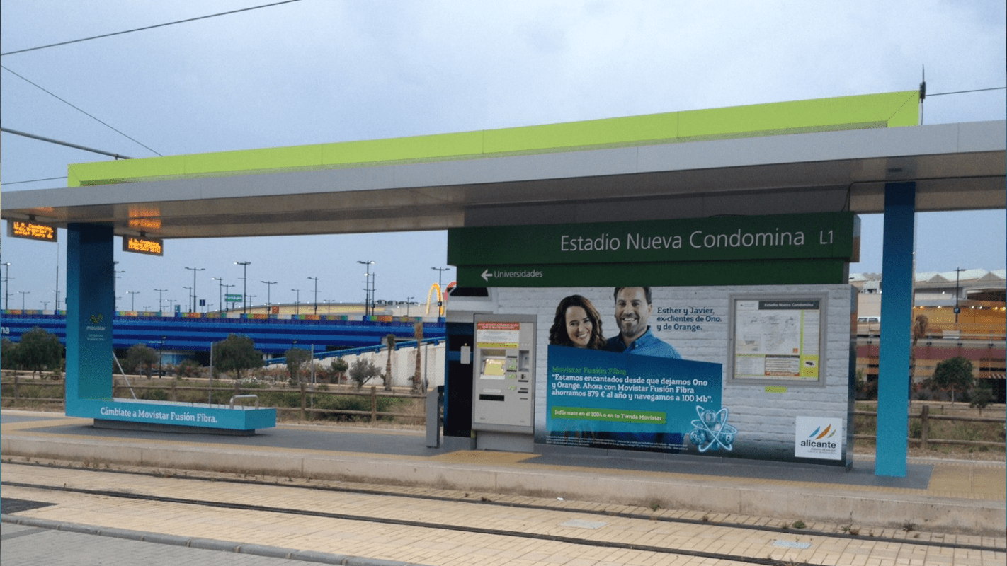 Parada Estadio Nueva Condomina del Tranvía de Murcia