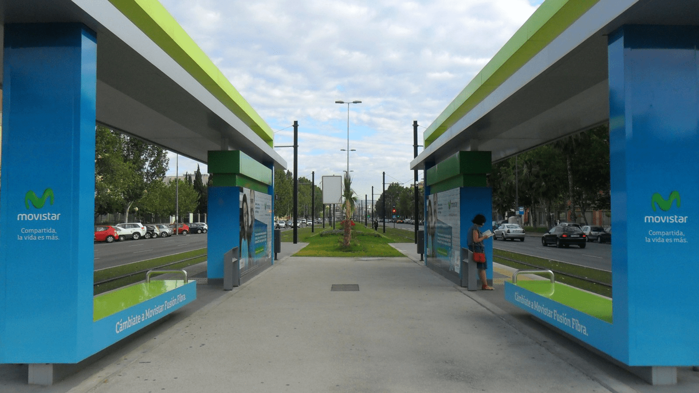 Parada publicitaria de Movistar - Tranvía de Murcia