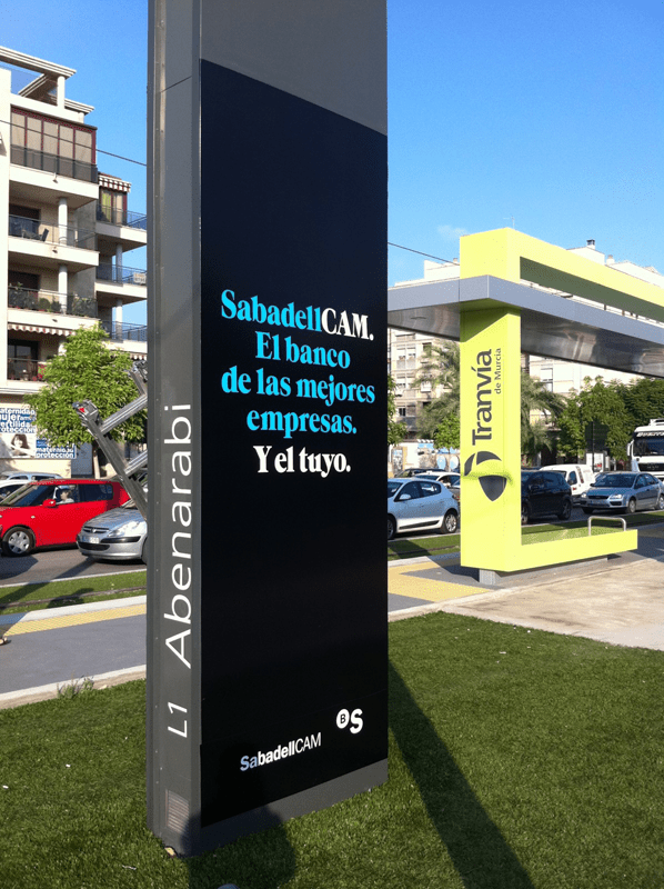 Cartel publicitario Sabadell - Tranvía de Murcia